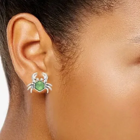 🆕 🎉HP🎉Napier Silver Tone Sea Crab Stud Earrings - Picture 2 of 3